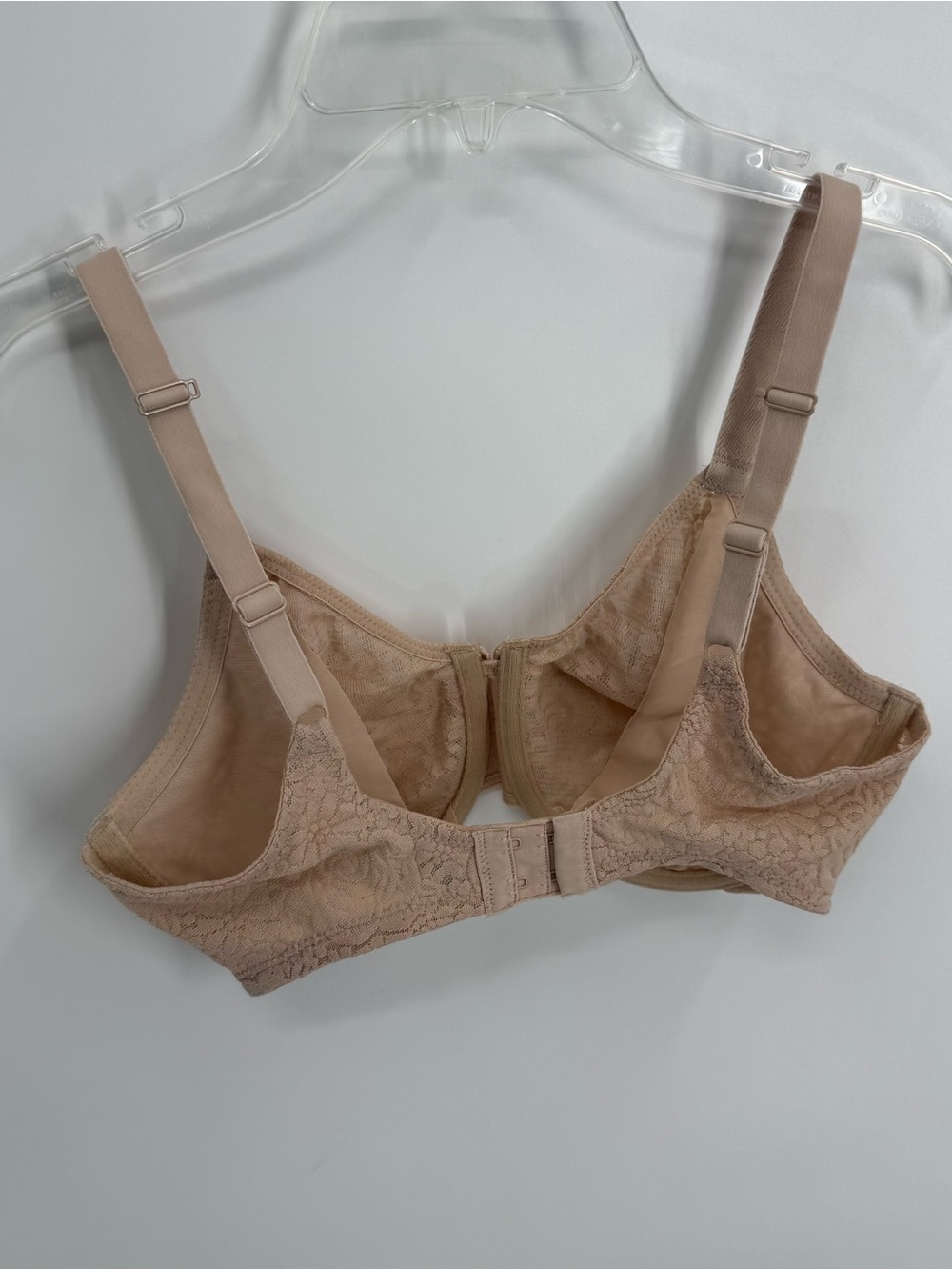 Wacoal 851205 Halo Lace Underwire Bra Beige Size 32DDD w/J-hook Back Closure - Picture 7 of 9